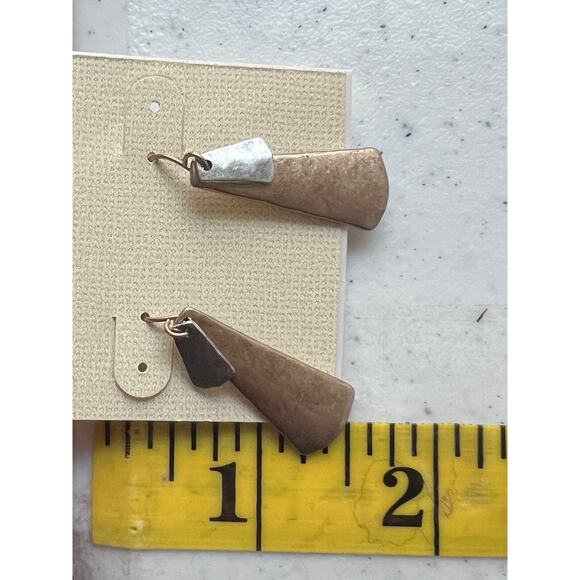 The SAK Silver Gold Tone Matte Finish Open Teardrop & Post Earrings Lot/2 NEW! - Picture 8 of 9